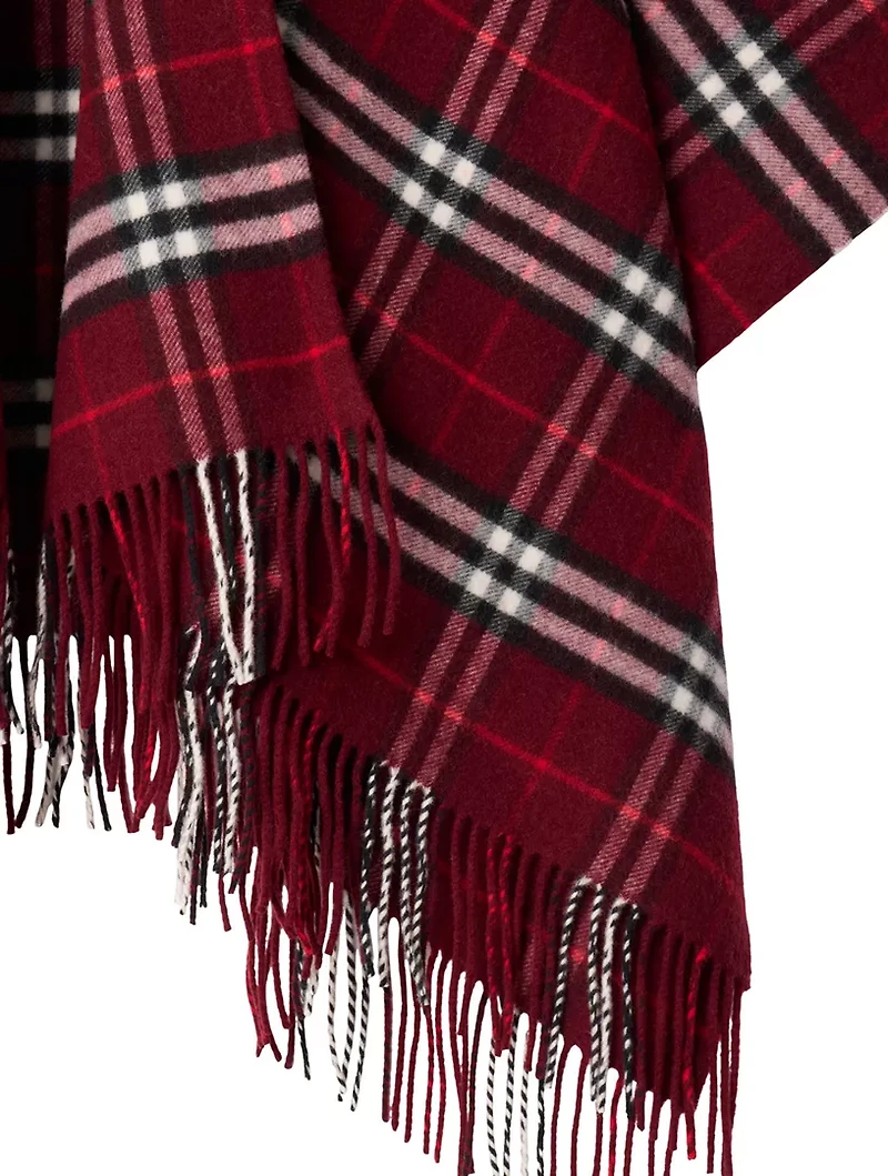 Check Wool Cashmere Cape
