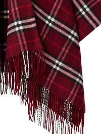 Check Wool Cashmere Cape