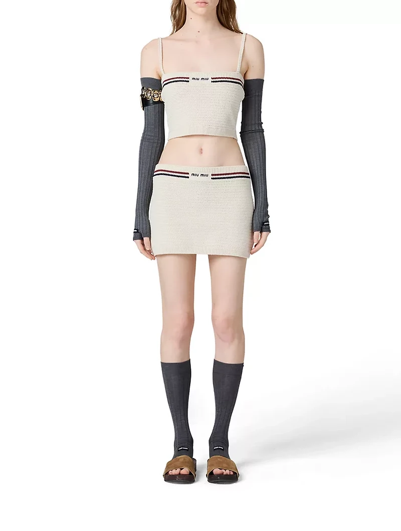 Cotton Knit Miniskirt
