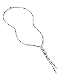 Helena Y Necklace In Sterling Silver With 18k Yellow Gold With Pavé Diamonds