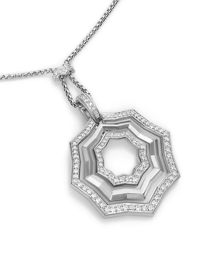 Zig Zag Stax™ Pendant Necklace In Sterling Silver With Diamonds