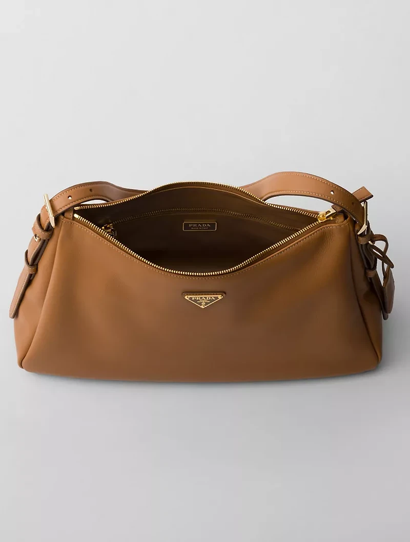 Prada Aimée Large Leather Shoulder Bag