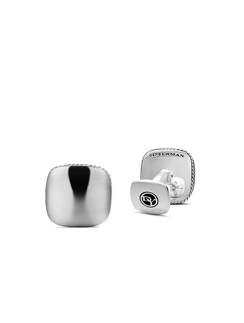 Streamline® Cushion Cufflinks In Sterling Silver, 17mm
