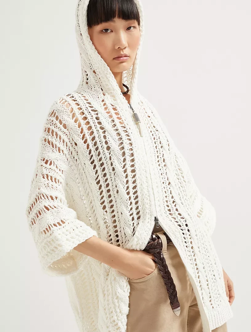 Cable & Mesh Cardigan