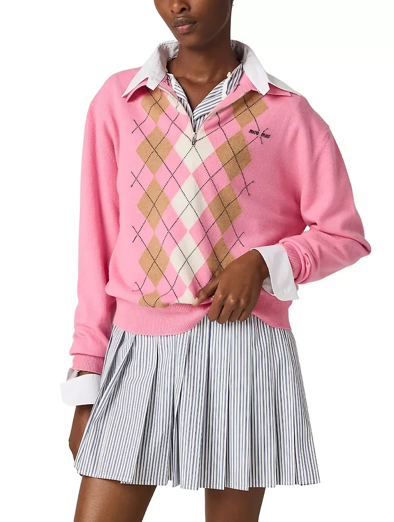 Cashmere Half-zipper Polo Shirt