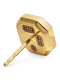 Streamline® Stud Earring In 18k Yellow Gold With Forged Carbon, 10.5mm