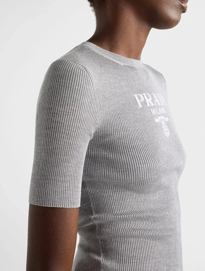 Silk Crew-neck Sweater With Logo