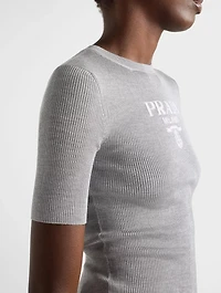 Silk Crew-neck Sweater With Logo