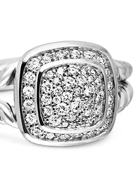 Petite Albion® Ring Sterling Silver With Pavé Diamonds, 7mm