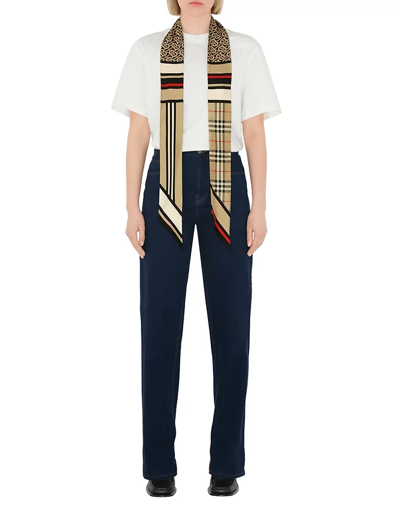 Skinny Montage Silk Scarf