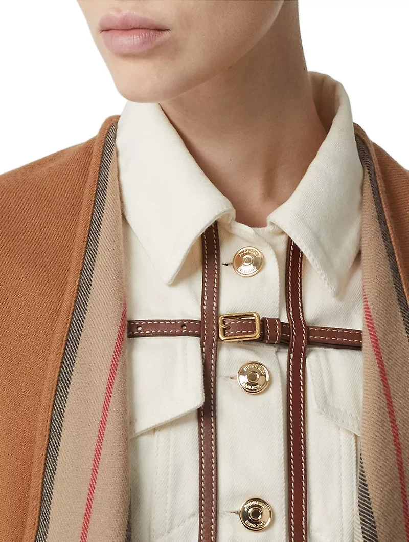 Icon Stripe Wool Reversible Cape
