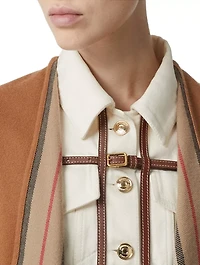 Icon Stripe Wool Reversible Cape