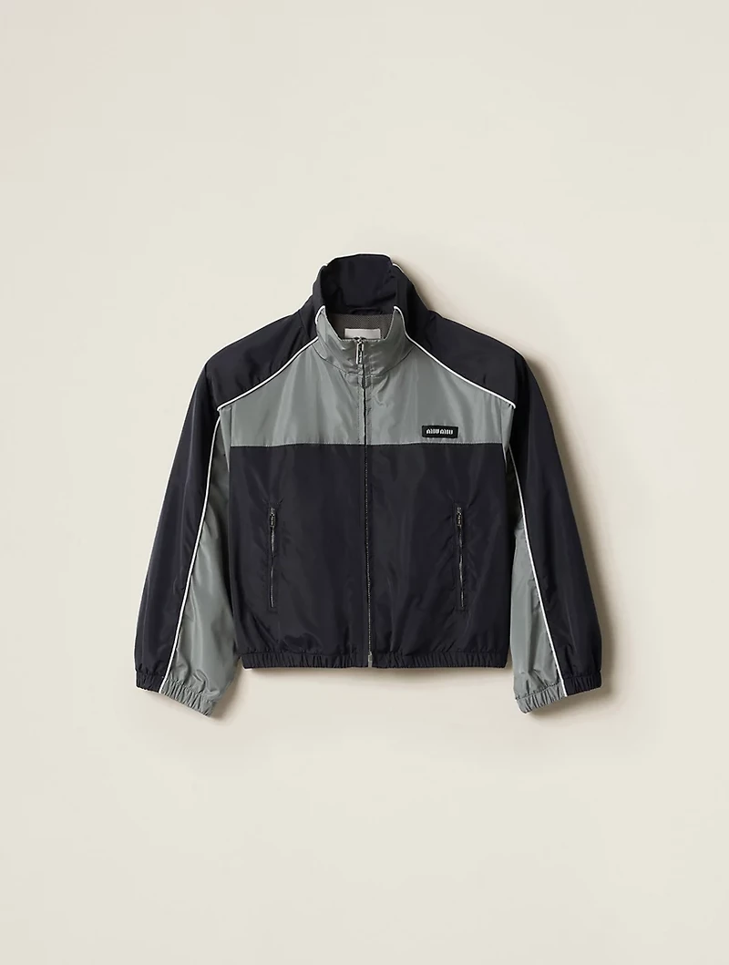 Technical Silk Zipper Blouson Jacket