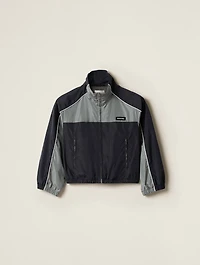 Technical Silk Zipper Blouson Jacket