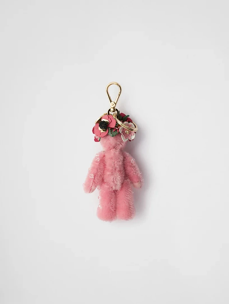 Teddy Bag Charm With Metal Ring