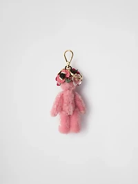 Teddy Bag Charm With Metal Ring