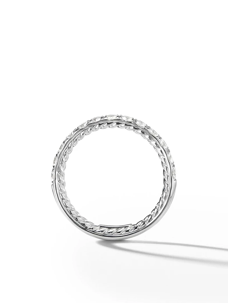 Dy Eden Partway Band Ring Platinum With Diamonds