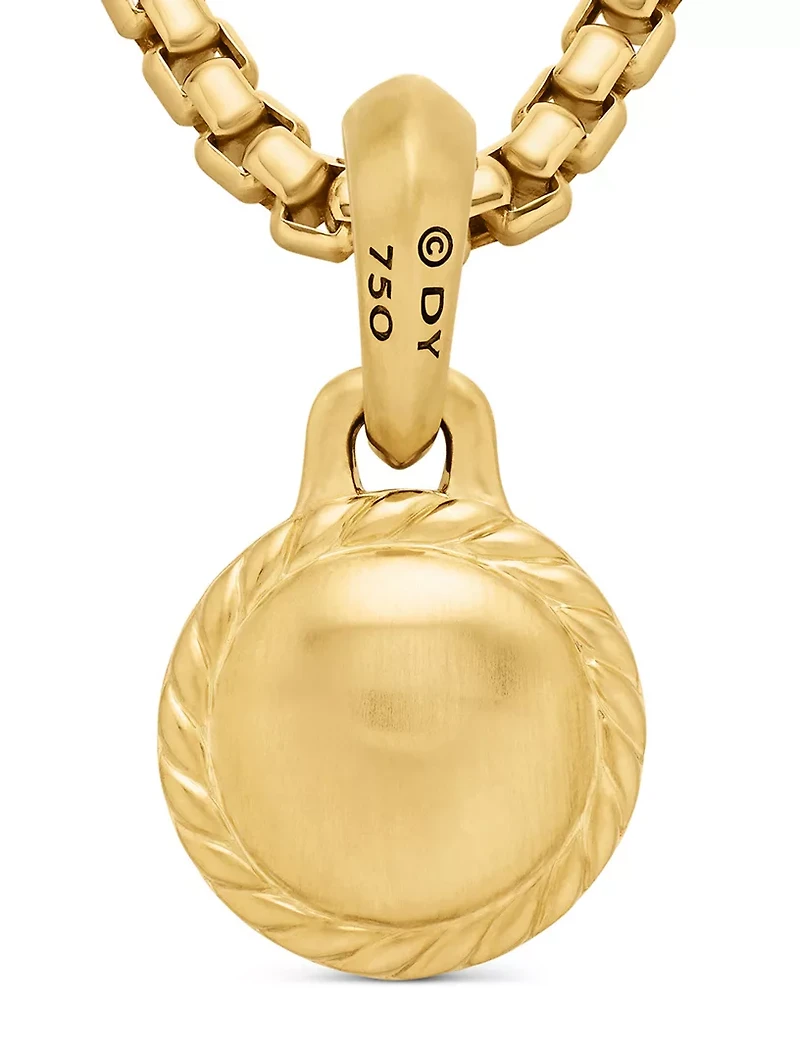 Evil Eye Amulet In 18k Yellow Gold With Emerald, 14.5mm