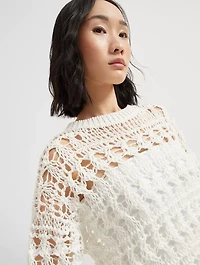 Textured Net Sweater