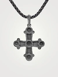 Shipwreck Cross Amulet  In Sterling Silver With 18k Yellow Gold, 44mm