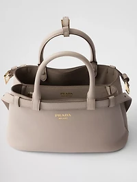 Prada Buckle Small Leather Handbag With Double Belt