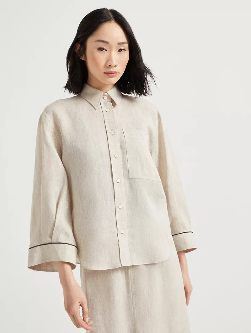 Cropped Shirt With Monili