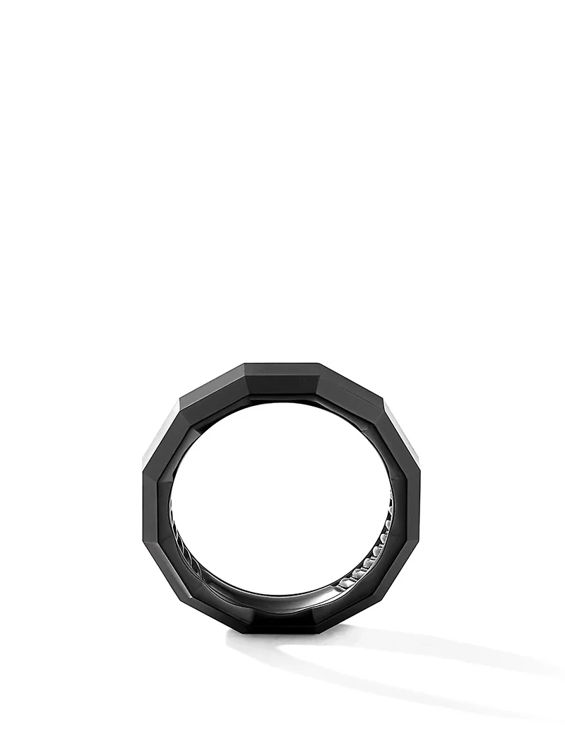 Faceted Band Ring Black Titanium