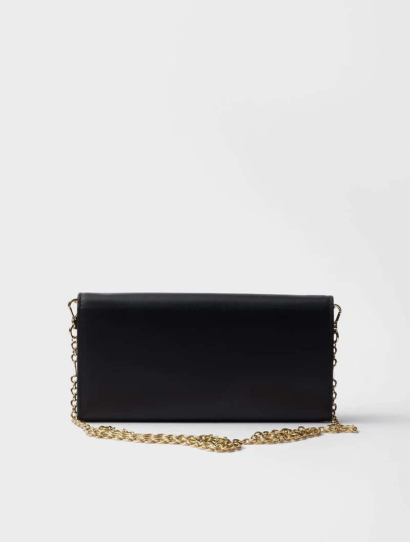 Leather Wallet With Chain Shoulder Strap
