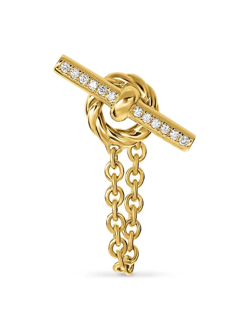Dy Mercer® Petite Toggle Chain Stud Earrings In 18k Yellow Gold With Diamonds, 38.2mm