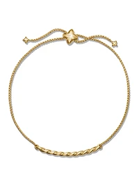 Petite Station Chain Bracelet In 18k Yellow Gold, 1mm