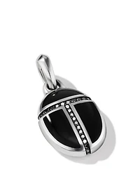 Cairo Amulet In Sterling Silver With Black Onyx And Pavé Black Diamonds