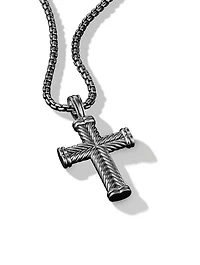 Chevron Cross Pendant In Sterling Silver