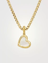 Dy Elements® Heart Pendant In 18k Yellow Gold With Mother Of Pearl And Diamonds, 19.5mm