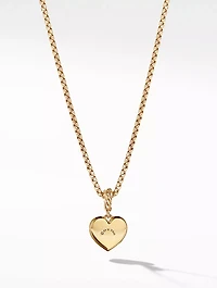 Compass Heart Amulet In 18k Yellow Gold With Center Diamond