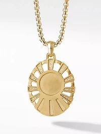 Madonna Amulet In 18k Yellow Gold With Pavé Diamonds