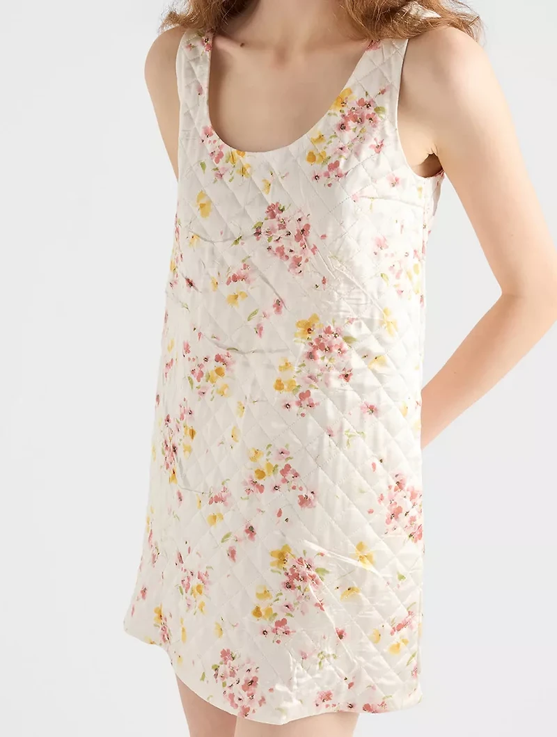 Quilted Satin Mini Dress