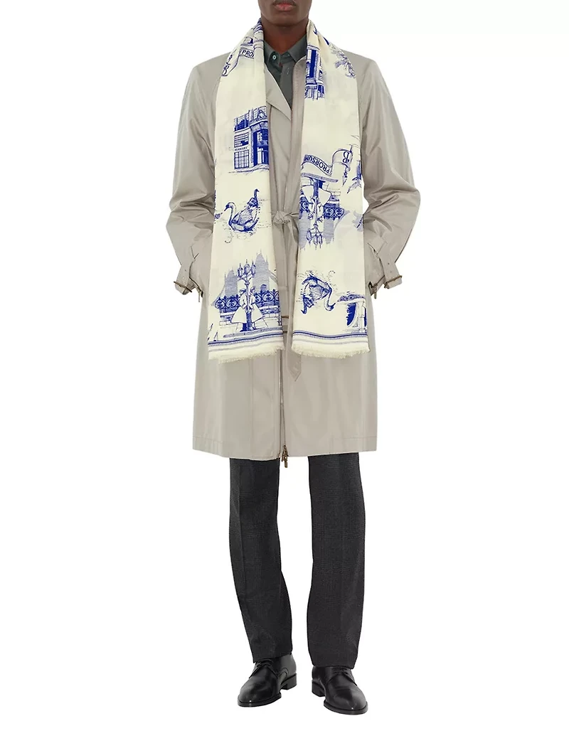 London Landmarks Wool Silk Scarf