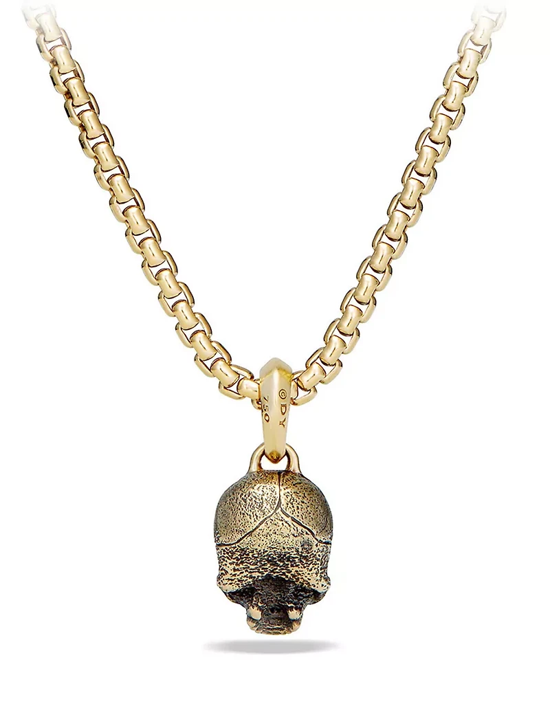 Memento Mori Skull Amulet In 18k Yellow Gold