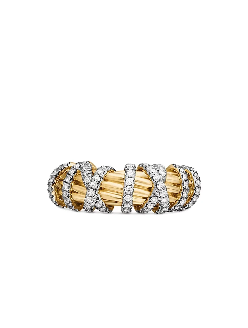 Helena Ring 18k Yellow Gold With Diamonds, 7.7mm