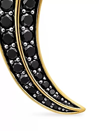Claw Amulet In 18k Yellow Gold With Black Diamonds, 25mm