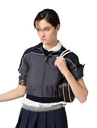 Kid Mohair Zipper Blouson Jacket