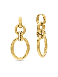 Dy Mercer® Circular Drop Earrings In 18k Yellow Gold With Diamonds, 50mm