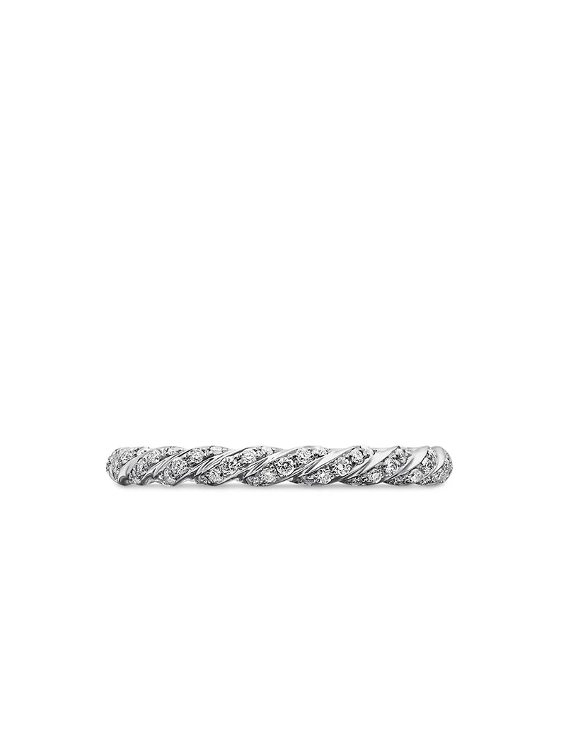 Pavé Petite Band Ring 18k White Gold With Diamonds, 2.8mm