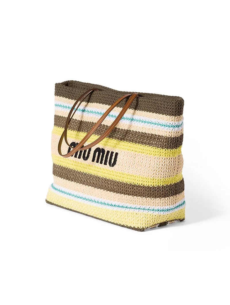 Raffia-effect Woven Tote Bag