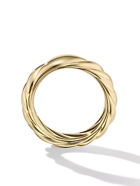 Sculpted Cable Band Ring 18k Yellow Gold, 6mm
