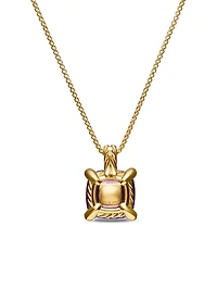 Chatelaine® Pendant Necklace In 18k Yellow Gold With Amethyst And Diamonds, 11mm