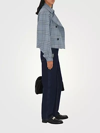 Check Silk Blend Trench Jacket