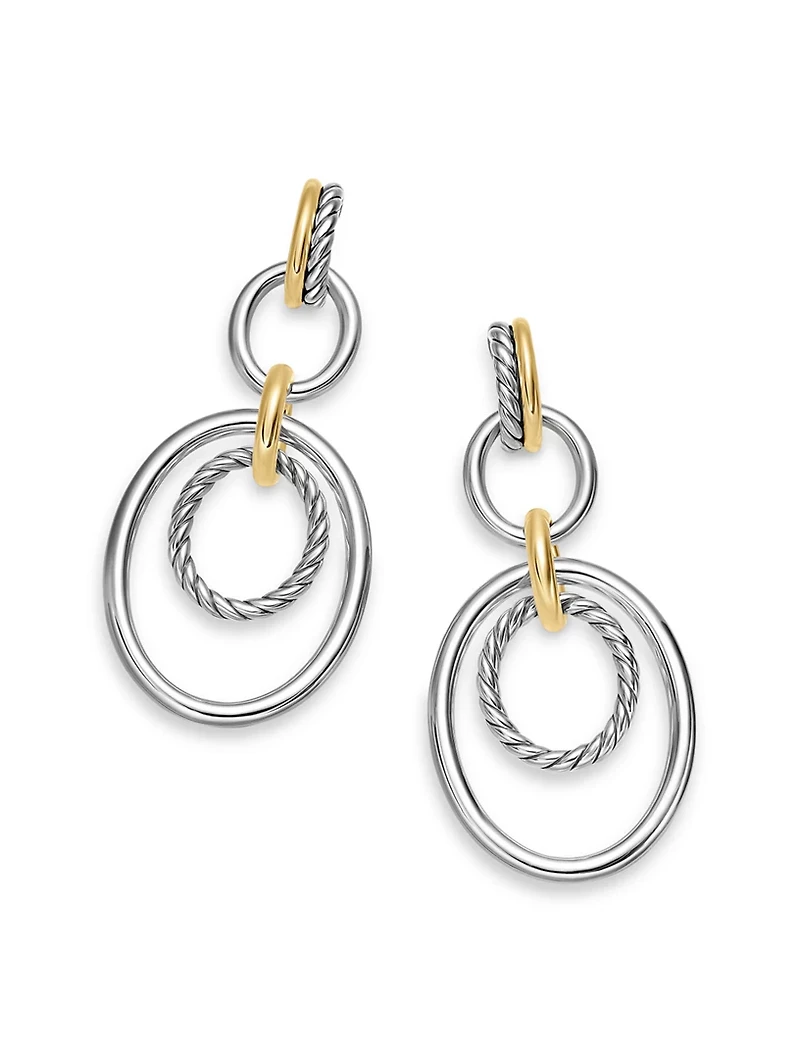 Dy Mercer® Mobile Drop Earrings In Sterling Silver With 18k Yellow Gold, 65.7mm
