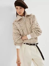 Crisscross Cable Cardigan