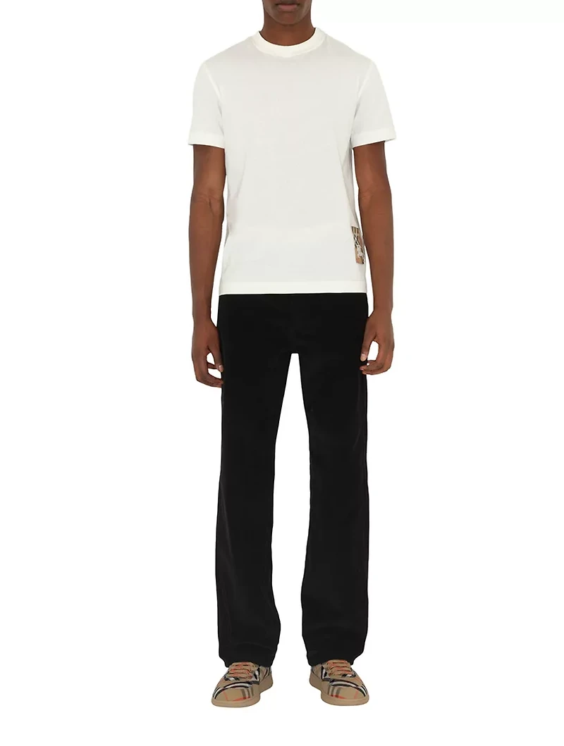 Check Label Cotton T-shirt